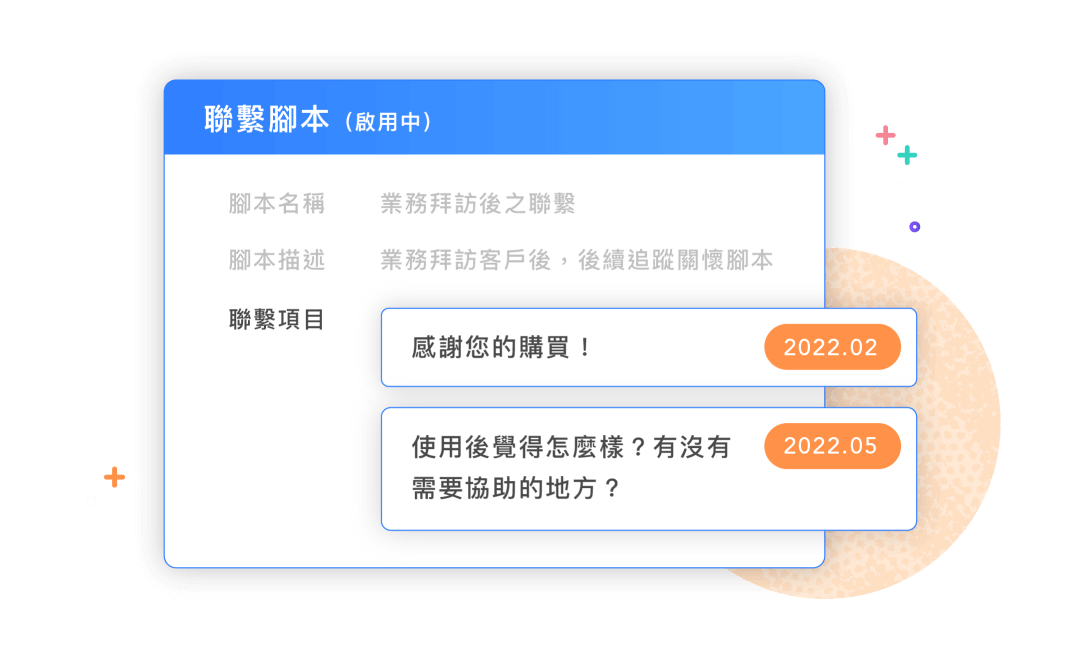 CRM系統-聯繫腳本- 關心客戶不間斷